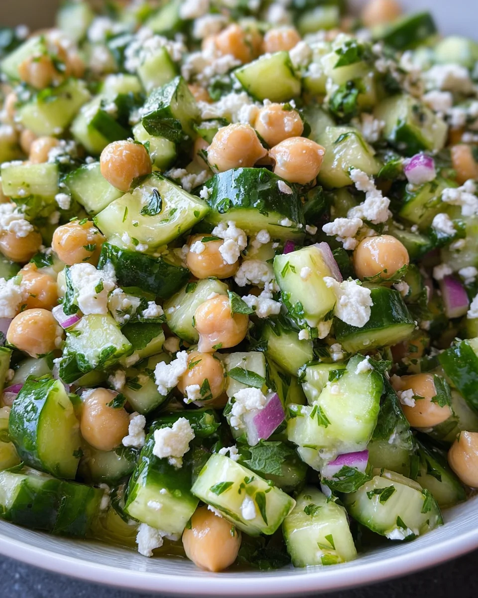 Herby Cucumber Salad with Feta and Chickpeas 20 Herby