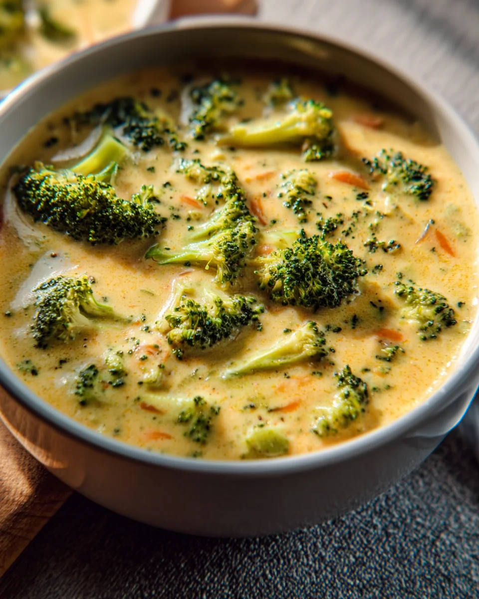 High Protein Broccoli Cheddar Soup