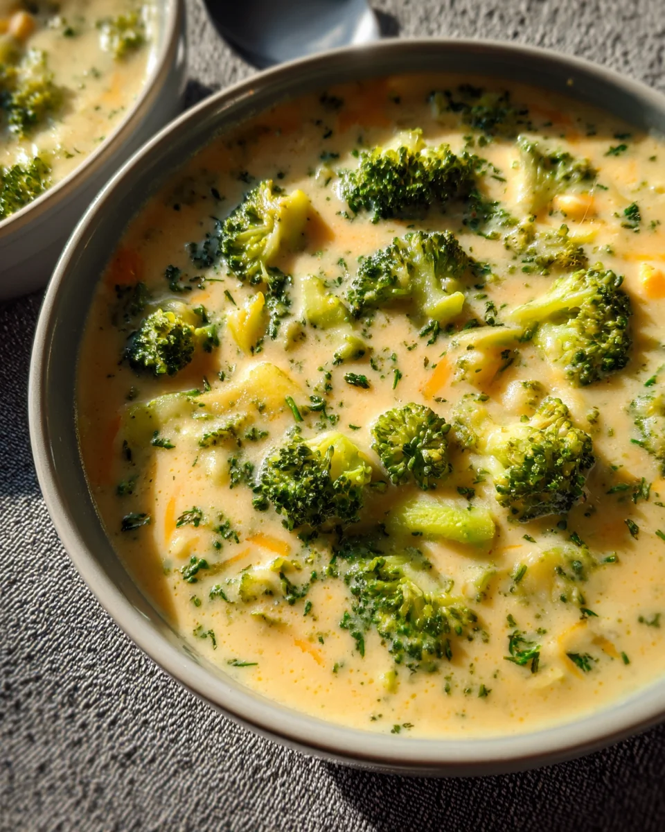 High Protein Broccoli Cheddar Soup 25 High
