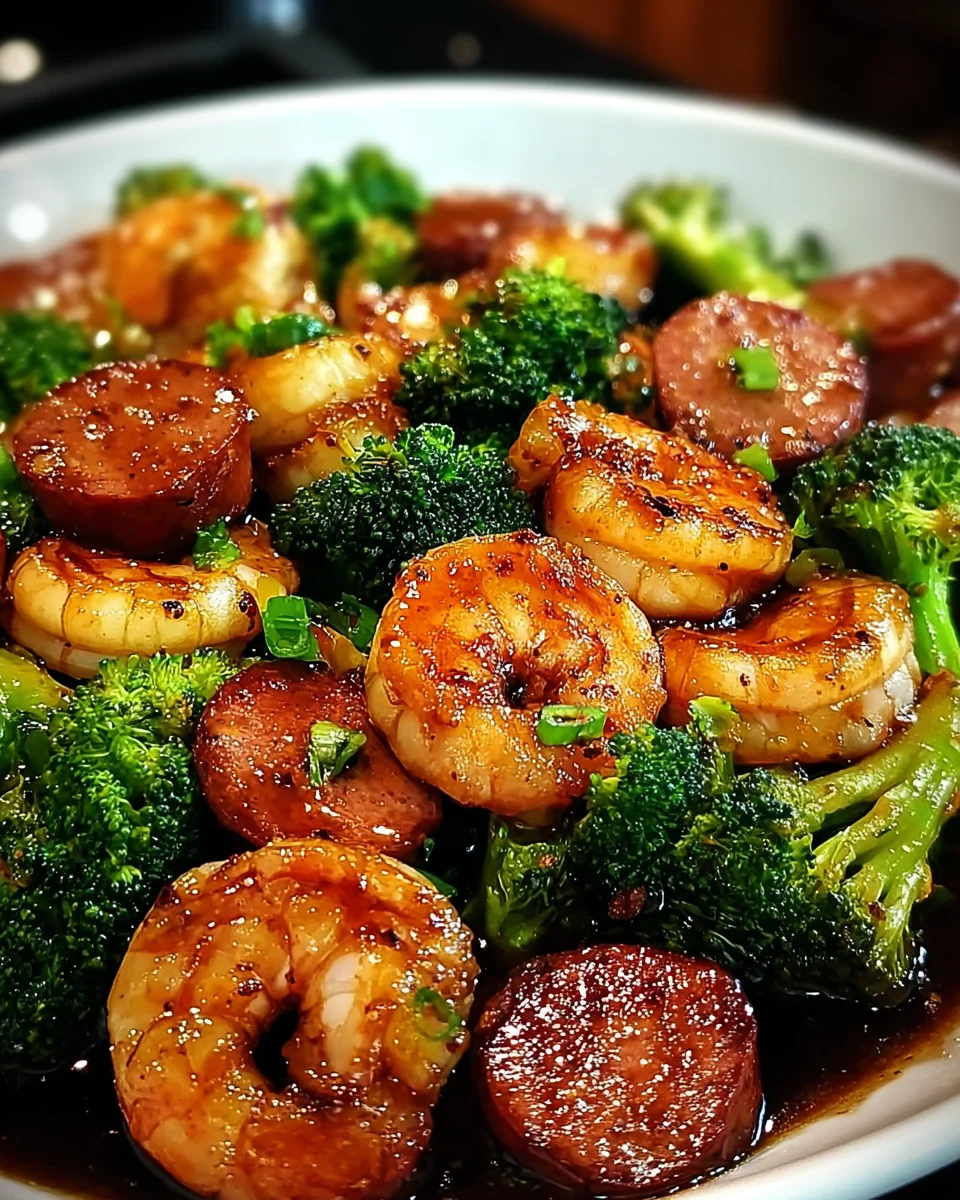 Honey Garlic Shrimp, Sausage, and Broccoli 21 Honey