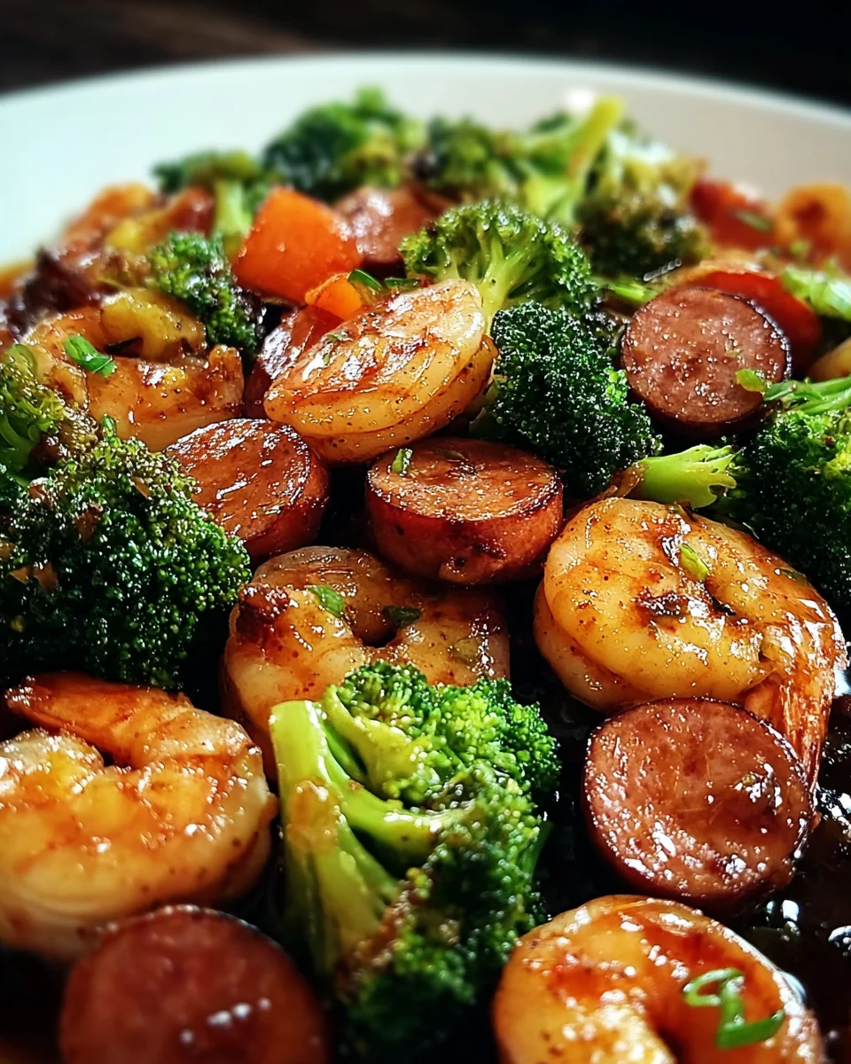 Honey Garlic Shrimp, Sausage, and Broccoli 22 Honey