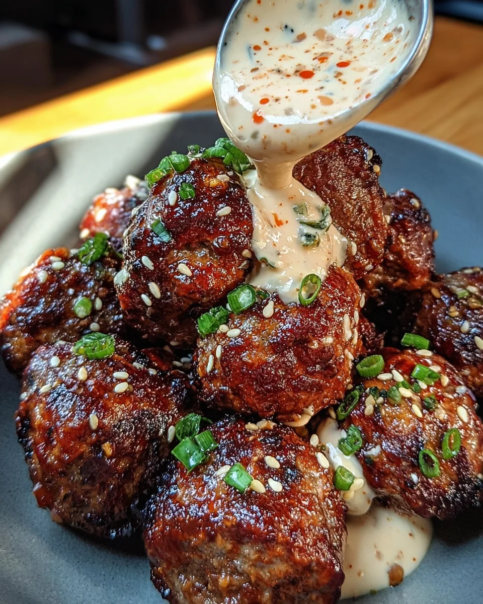 Korean BBQ Meatballs with Spicy Mayo Dip 33 Korean
