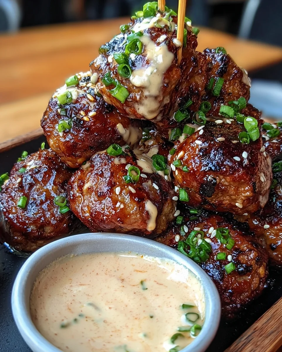 Korean BBQ Meatballs with Spicy Mayo Dip 34 Korean