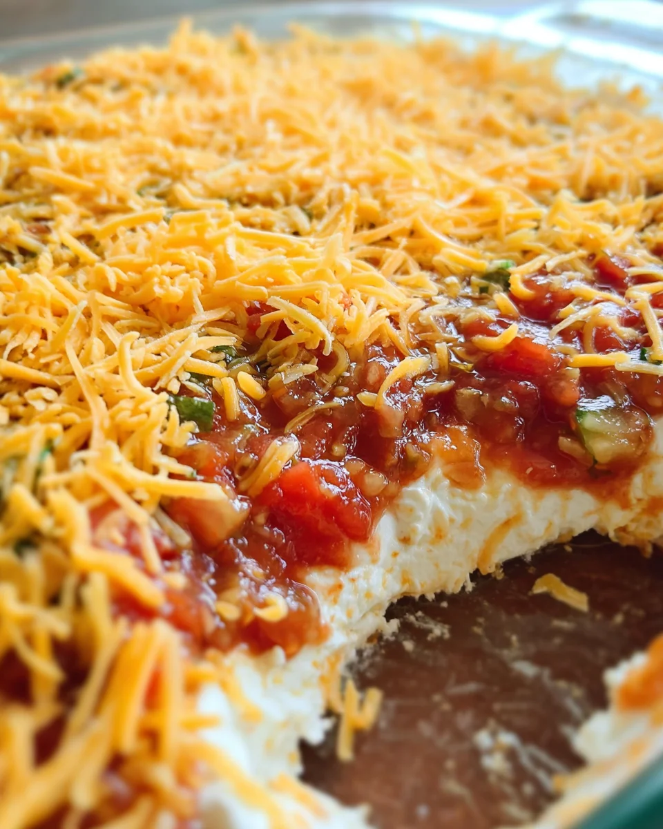 Layered Cream Cheese and Salsa Dip 16 Layered