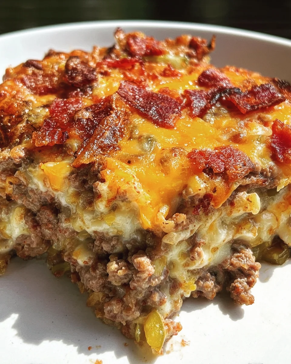 Low-Carb Bacon Cheeseburger Casserole