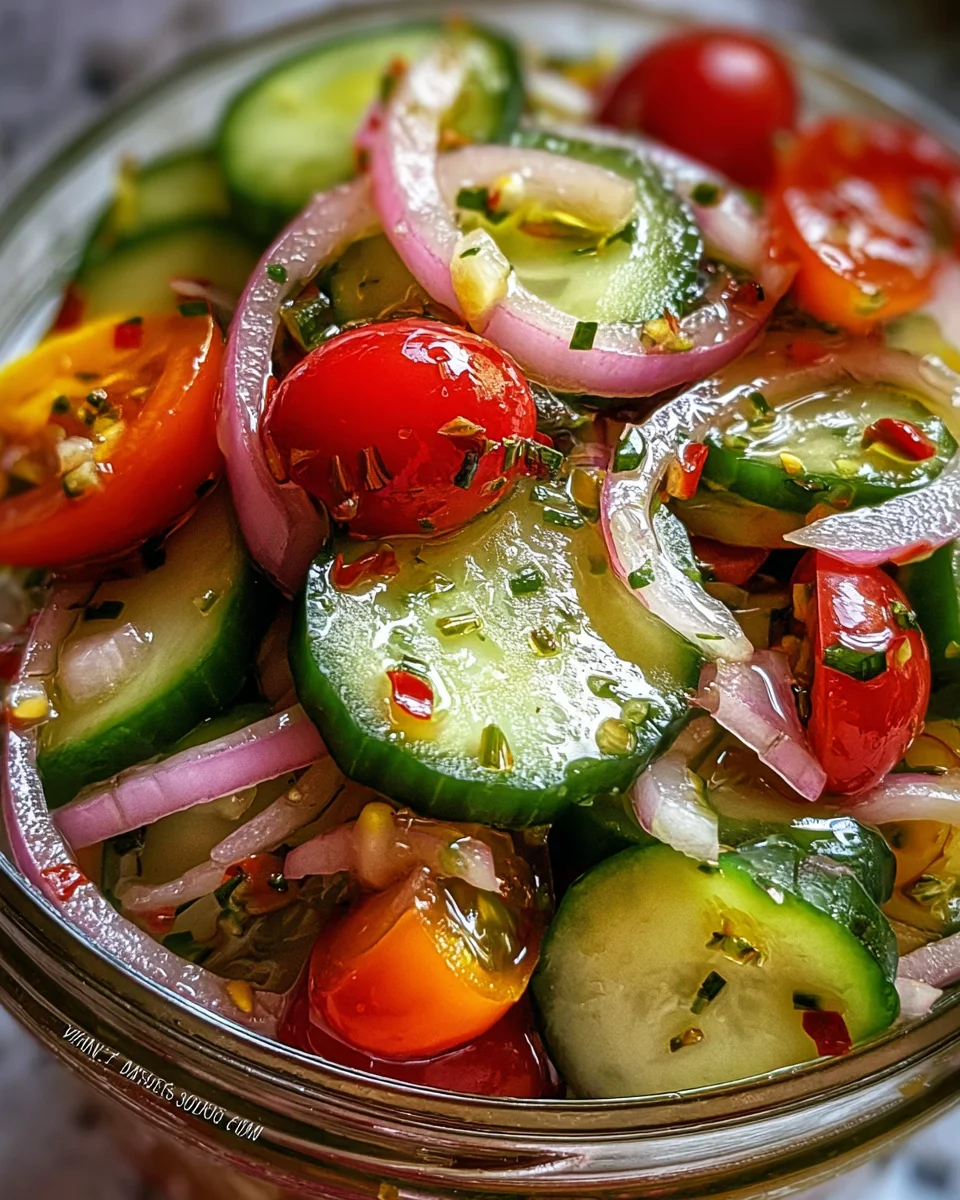 Marinated Cucumbers, Onions, and Tomatoes