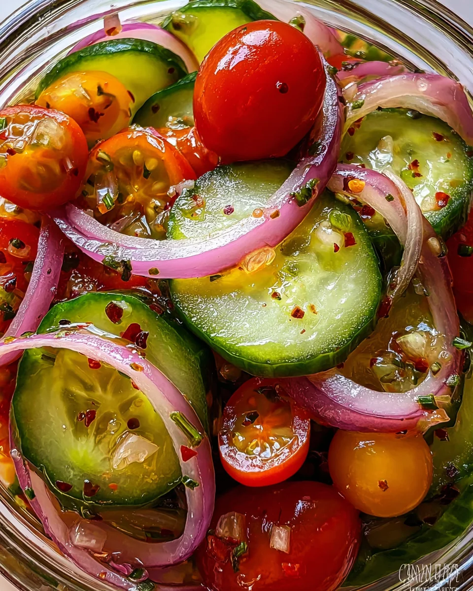Marinated Cucumbers, Onions, and Tomatoes 17 Marinated