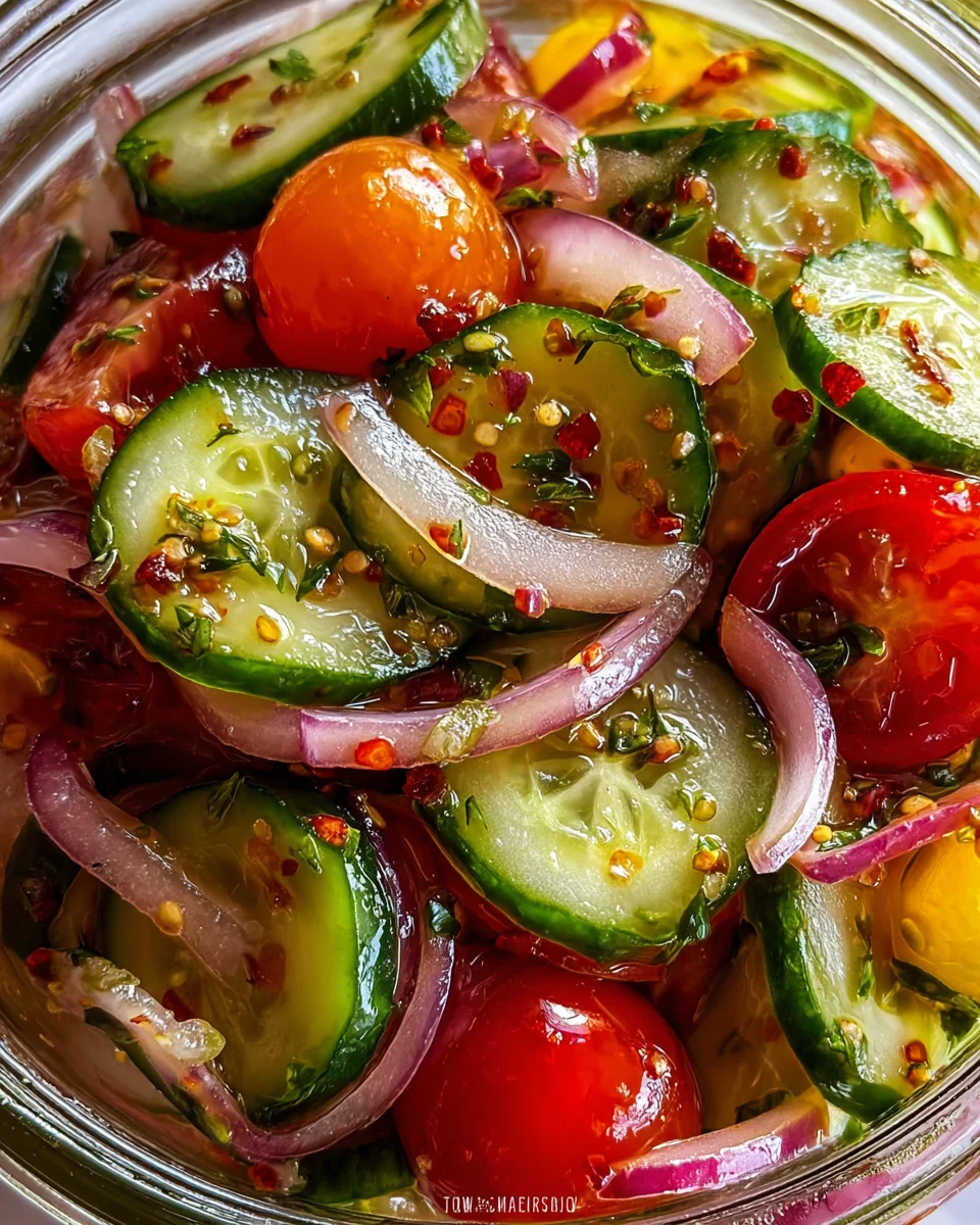 Marinated Cucumbers, Onions, and Tomatoes 18 Marinated