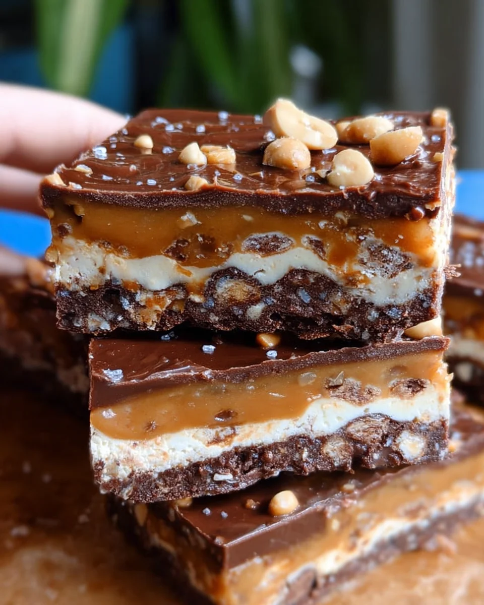 No Bake Crispy Snickers Bars 24 No
