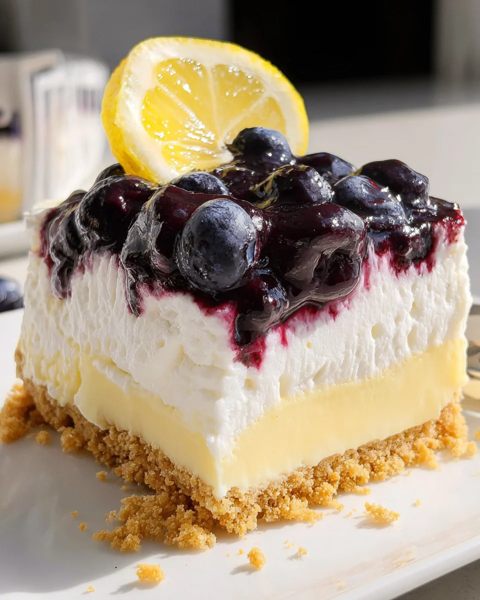 No Bake Lemon Blueberry Dessert