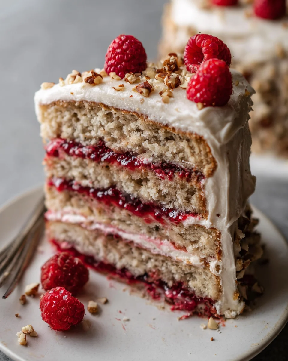 One Bowl Vegan Almond Raspberry Cake with Cream Cheese Frosting 25 One
