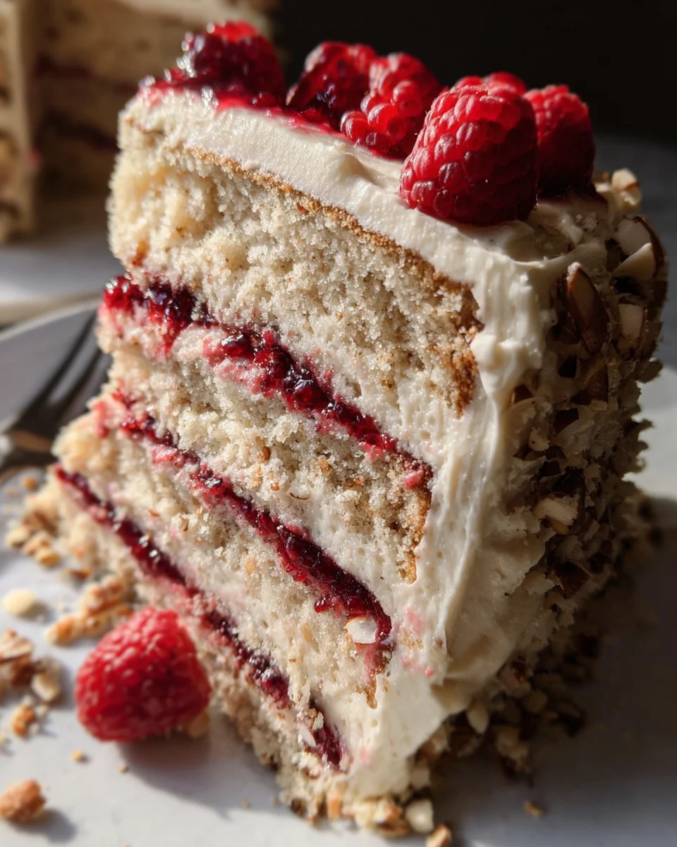 One Bowl Vegan Almond Raspberry Cake with Cream Cheese Frosting 26 One