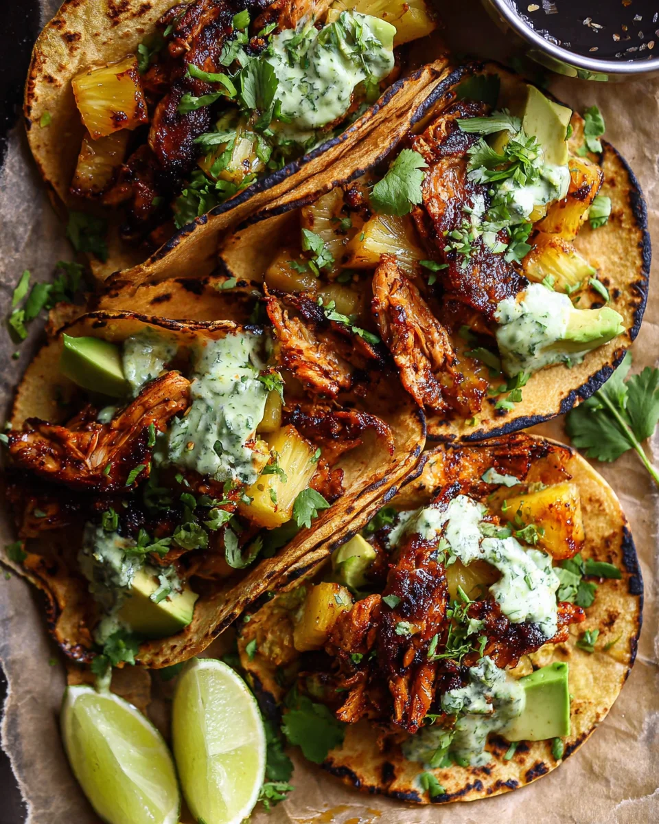 One Pan Chicken & Pineapple Tacos