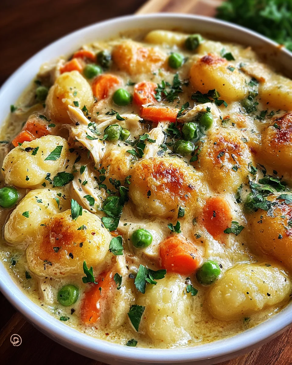 One Pot Gnocchi Chicken Pot Pie