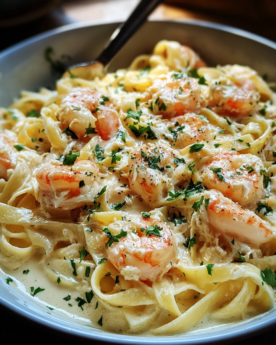 One Pot Shrimp and Crab Alfredo 20 One