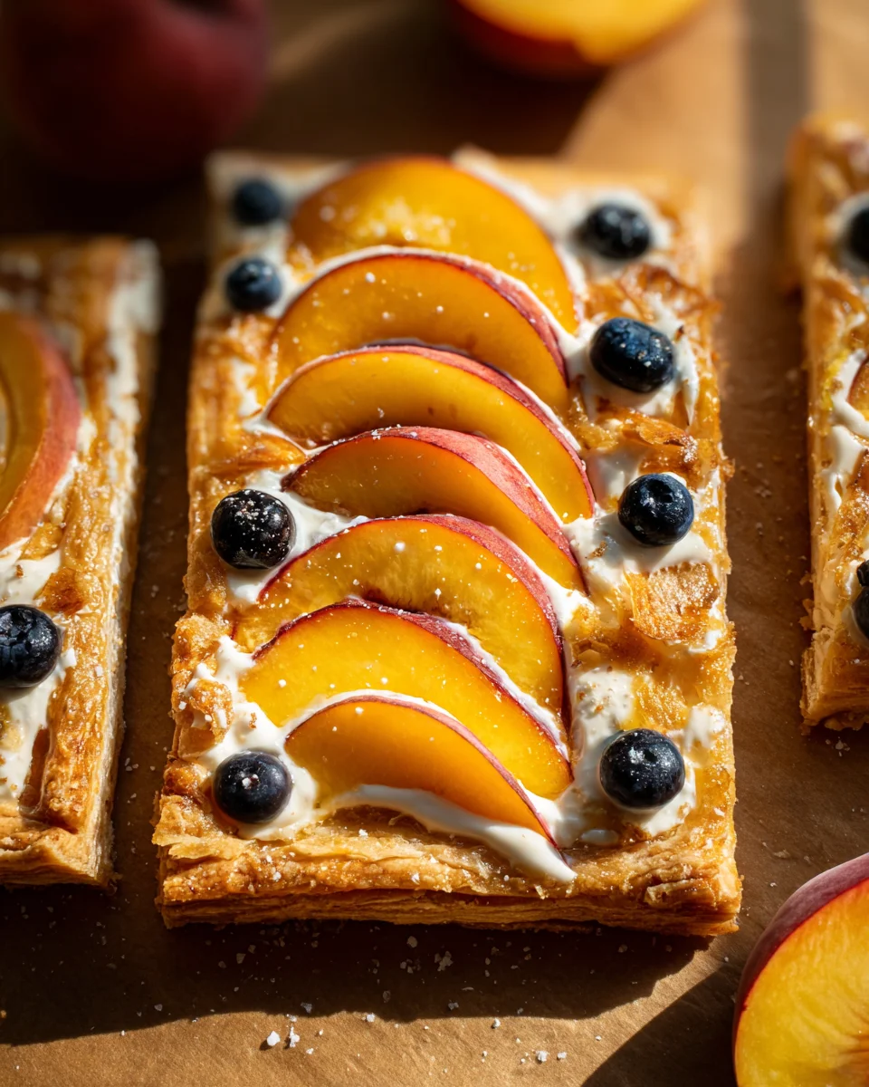 Peaches and Cream Puff Pastry Tart