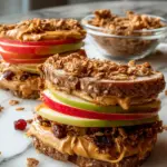 Peanut Butter Apple Sandwiches with Granola 15 Peanut Butter Apple Sandwiches with Granola