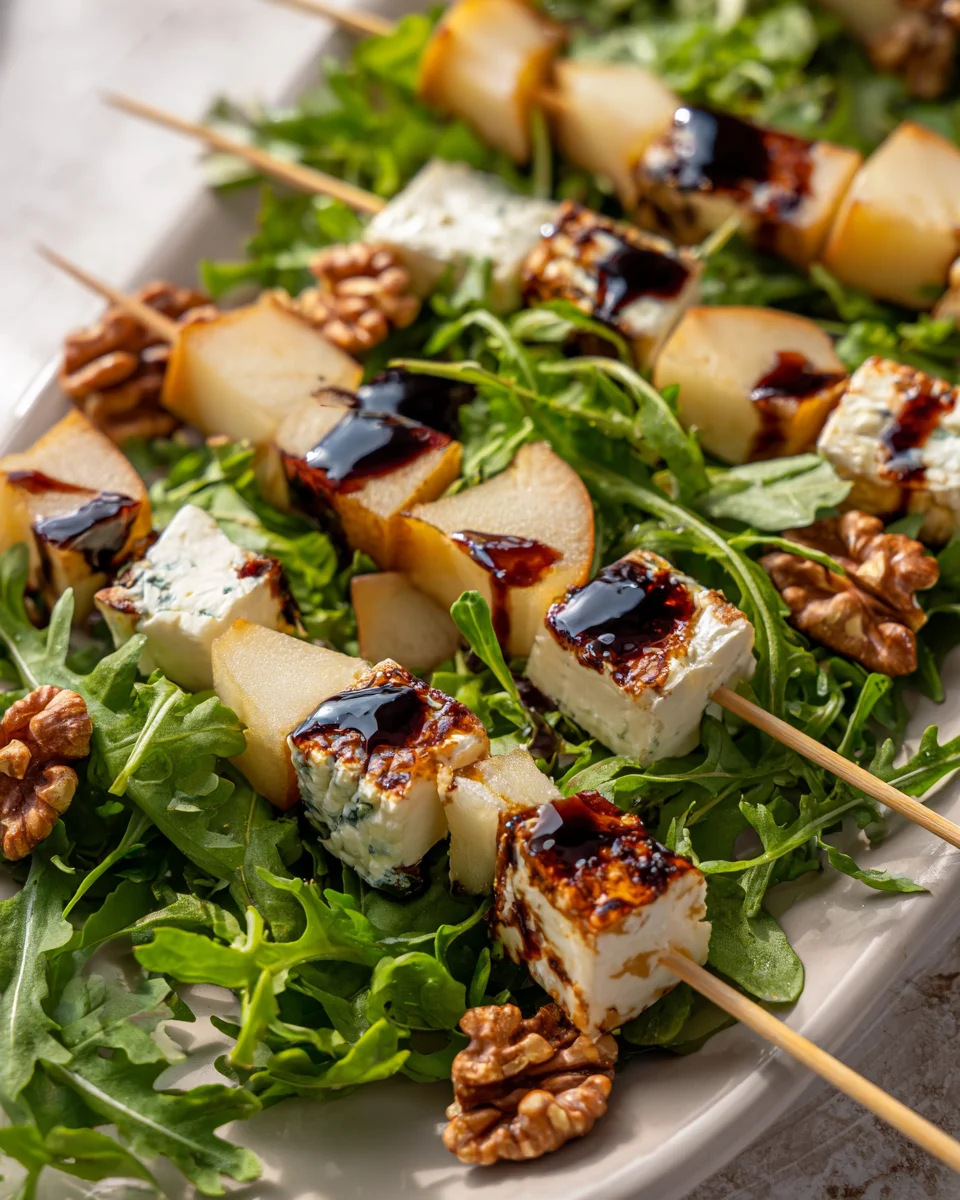 Pear & Brie Cheese Salad Skewers