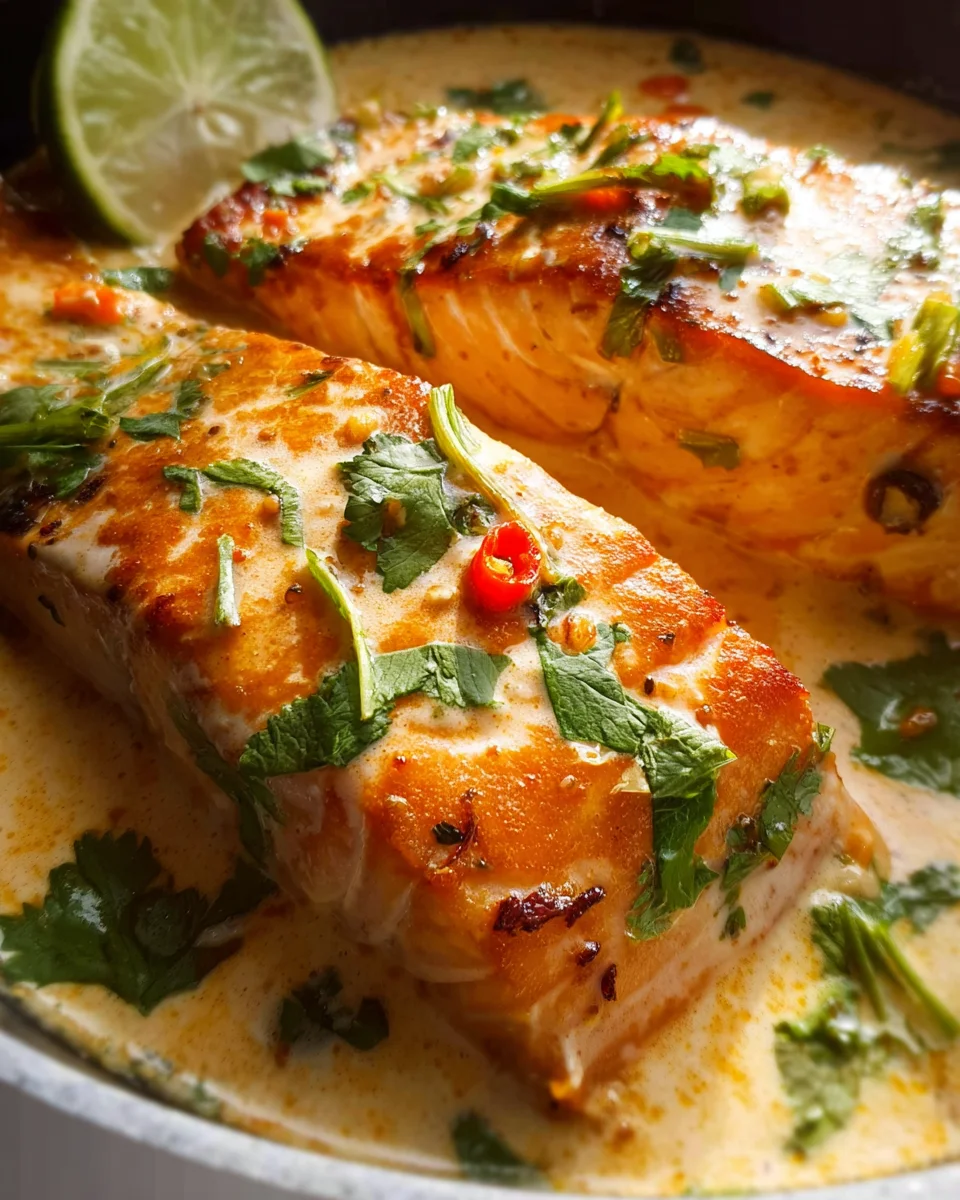 Poached Salmon in Coconut Lime Sauce