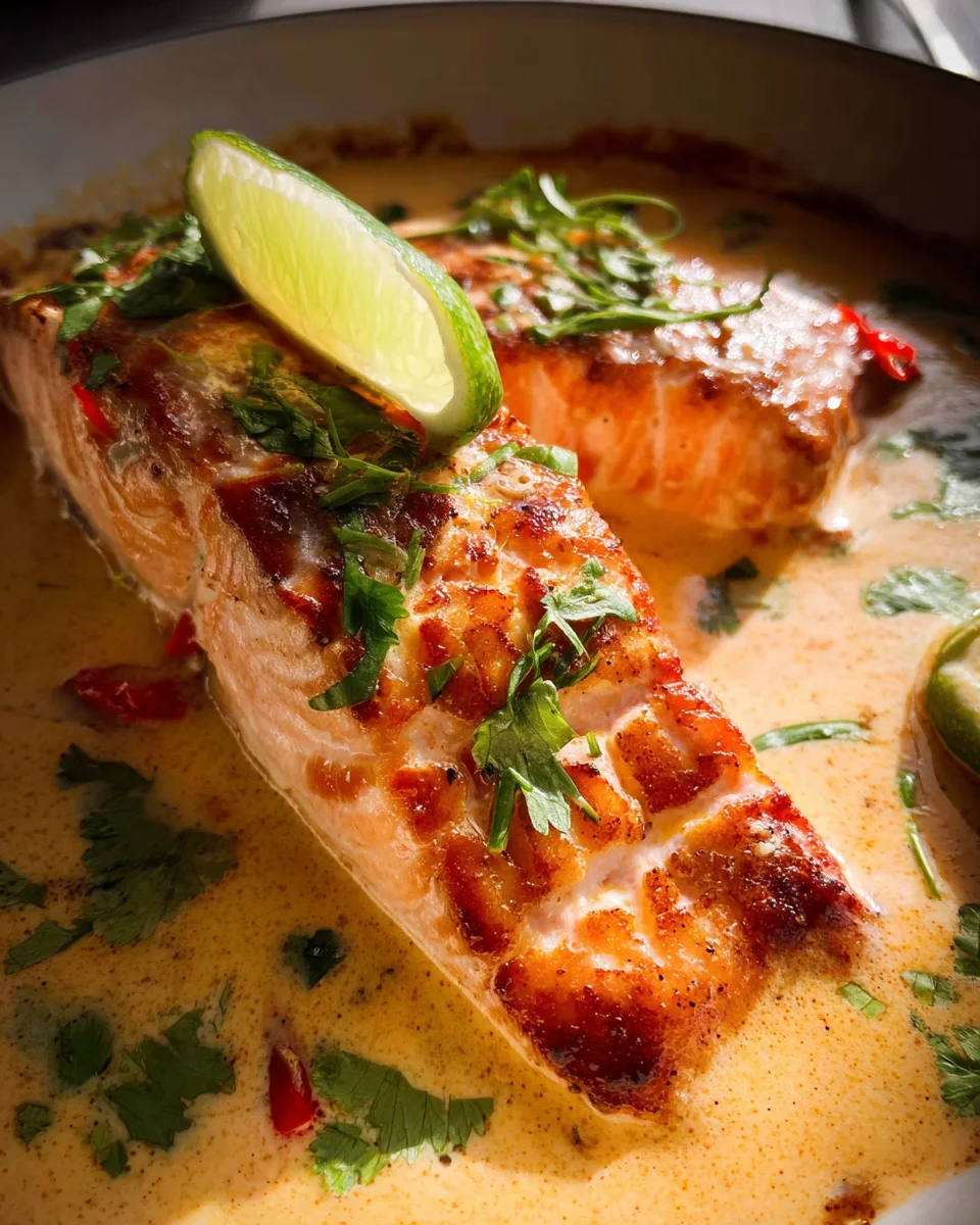 Poached Salmon in Coconut Lime Sauce 20 Poached