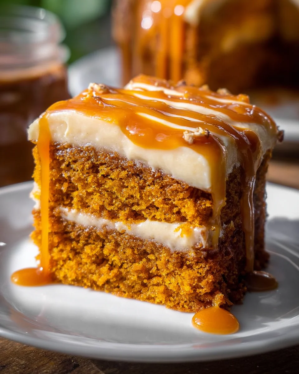 Pumpkin Cake with Caramel Cream Cheese Frosting 28 Pumpkin