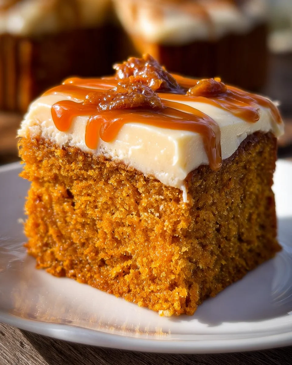Pumpkin Cake with Caramel Cream Cheese Frosting 29 Pumpkin