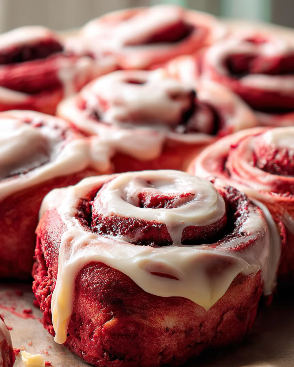 Red Velvet Cinnamon Rolls 32 Red