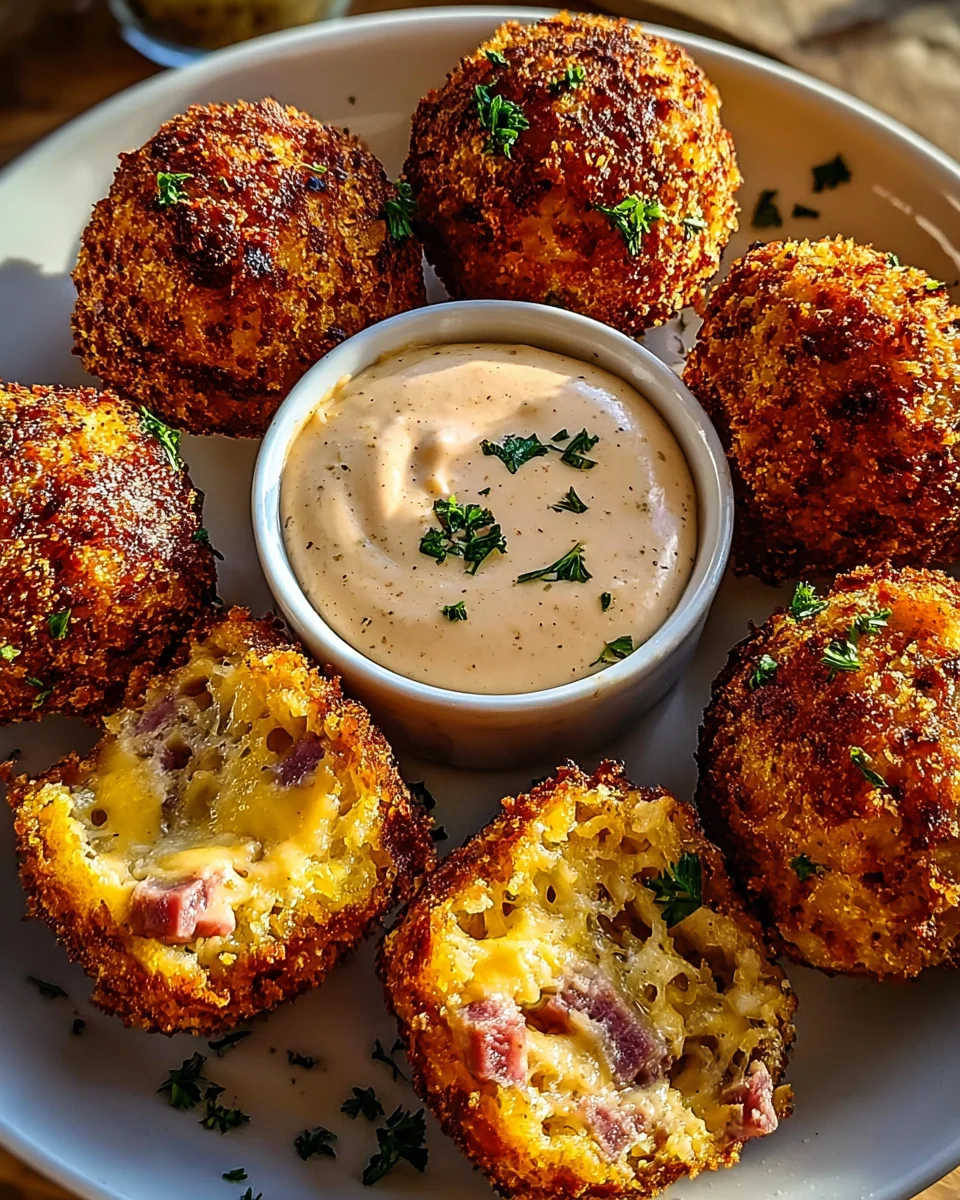 Reuben Balls with Spicy Thousand Island Dipping Sauce
