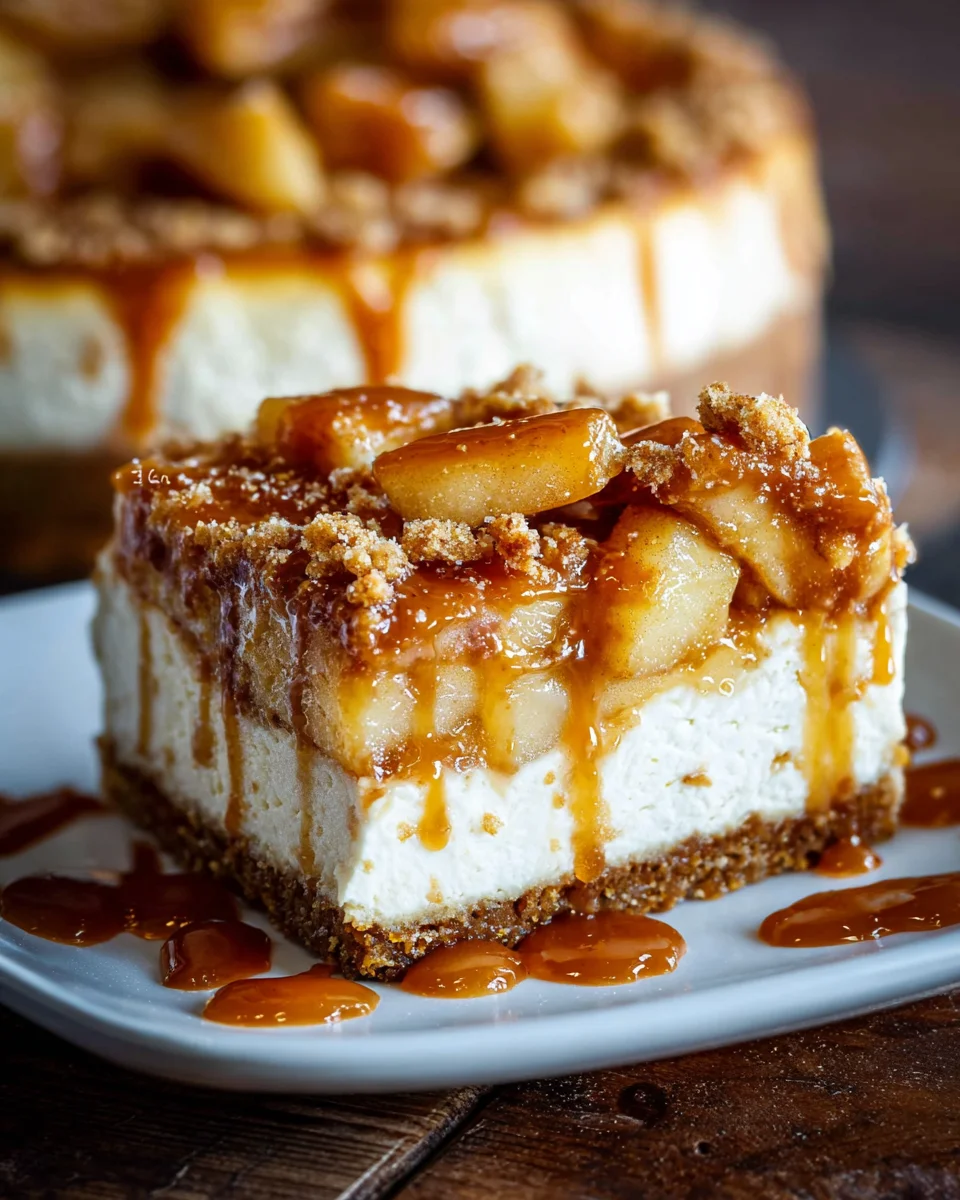 Salted Caramel Apple Pie Cheesecake 16 Salted