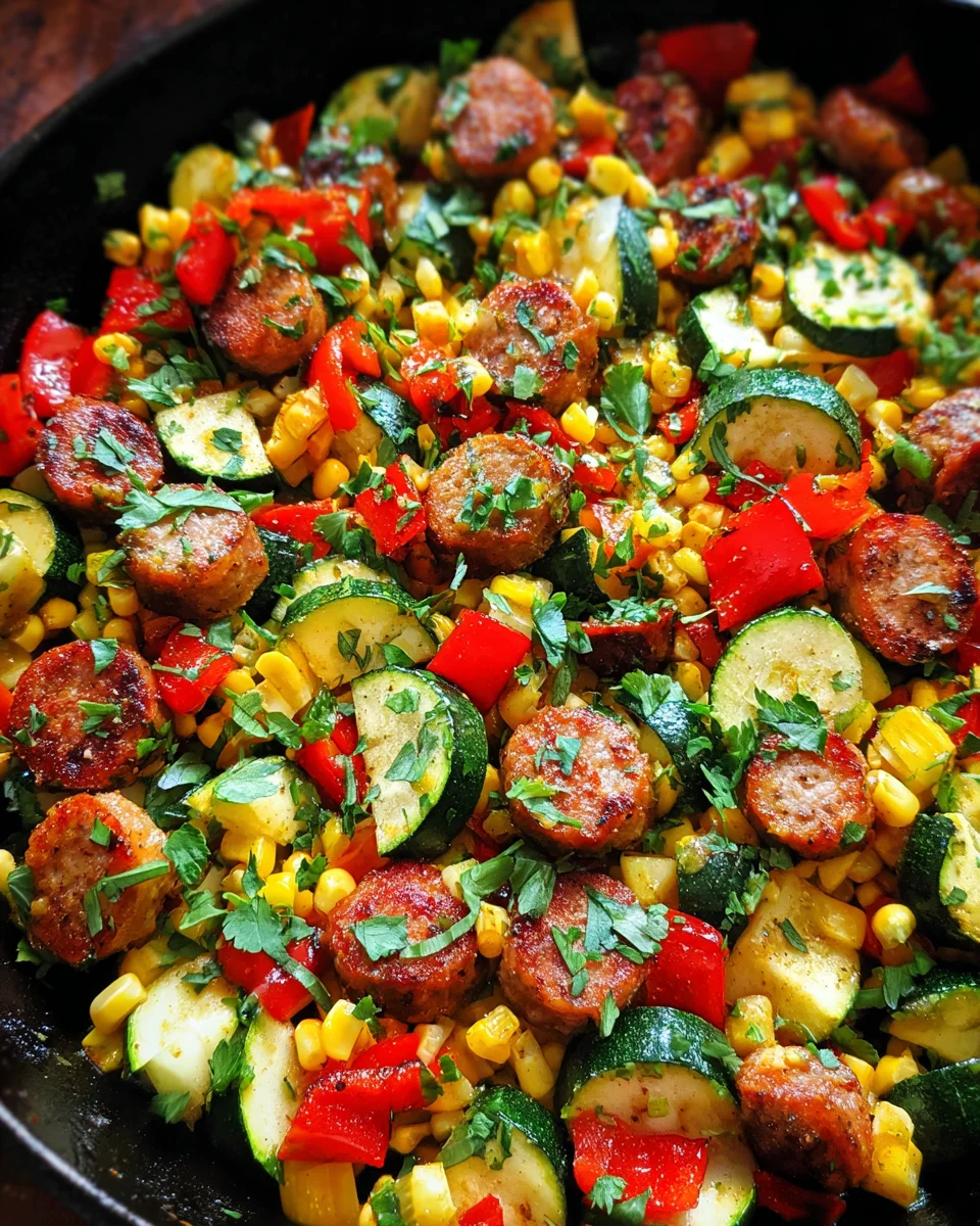 Sausage and Veggies Skillet - 30 Minute, One-Pan Meal 17 Sausage