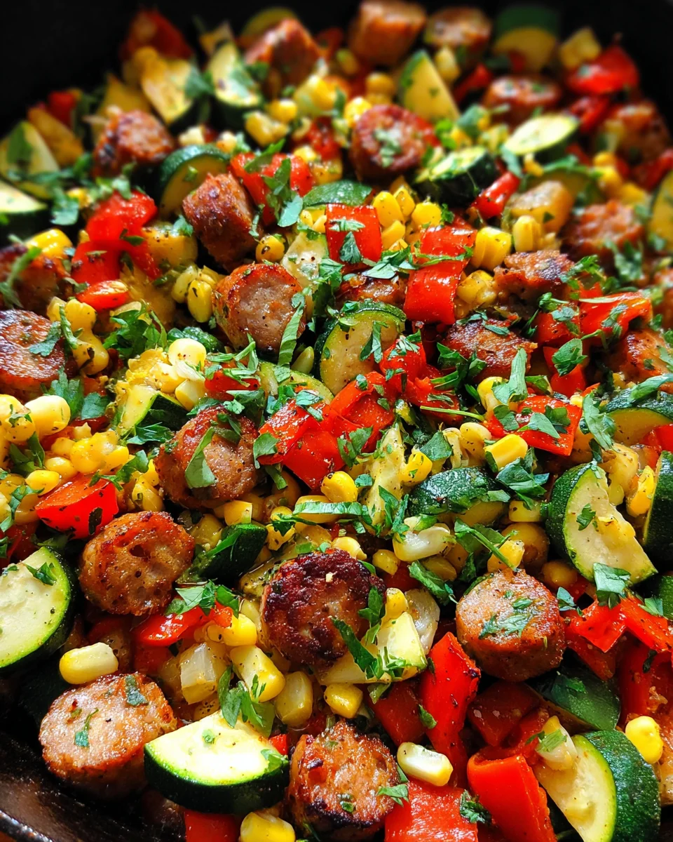 Sausage and Veggies Skillet - 30 Minute, One-Pan Meal 18 Sausage