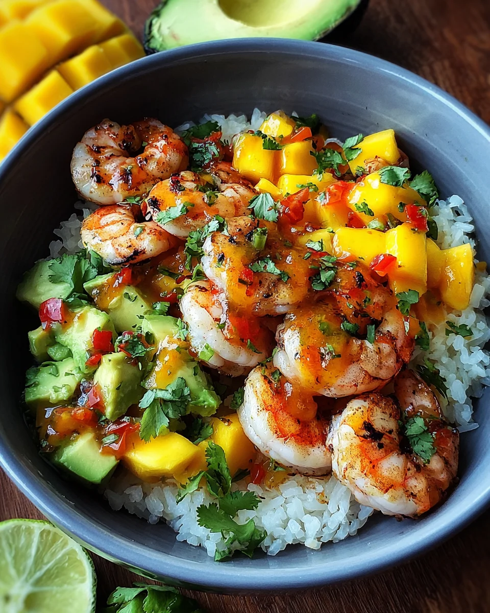 Shrimp and Avocado Bowls with Mango Salsa & Lime-Chili Sauce 26 Shrimp
