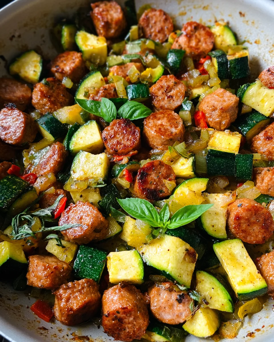 Skillet Sausage and Zucchini
