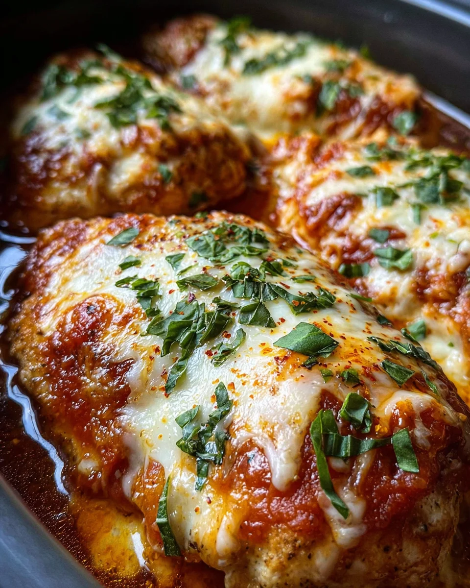 Slow Cooker Cheesy Mozzarella Chicken