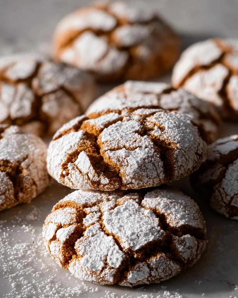 Soft and Spiced Gingerbread Crinkle Cookies