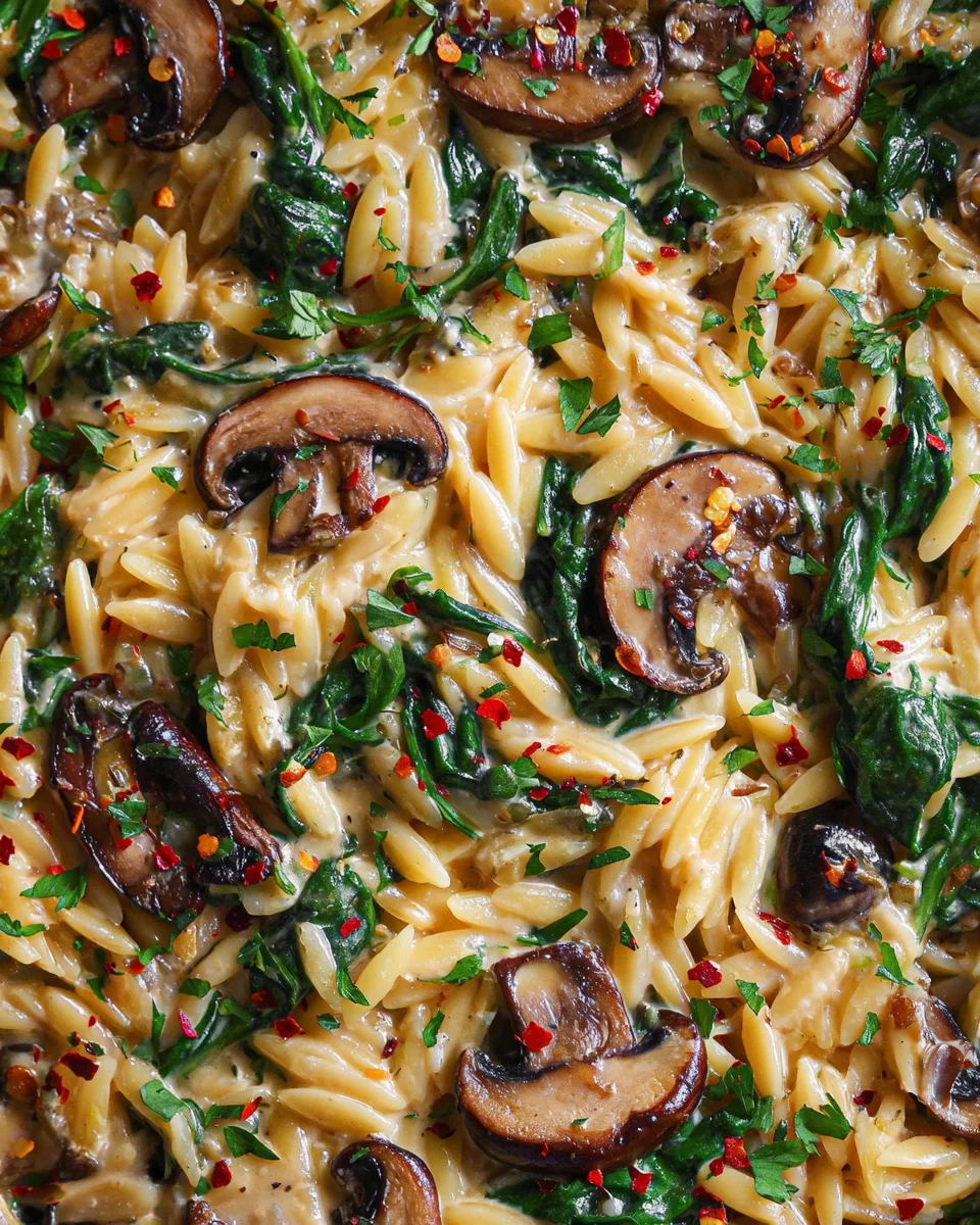 Spinach Mushroom Orzo 21 Spinach