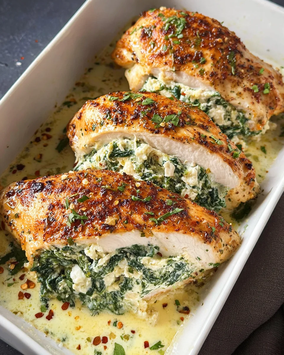 Spinach Stuffed Chicken Fillets
