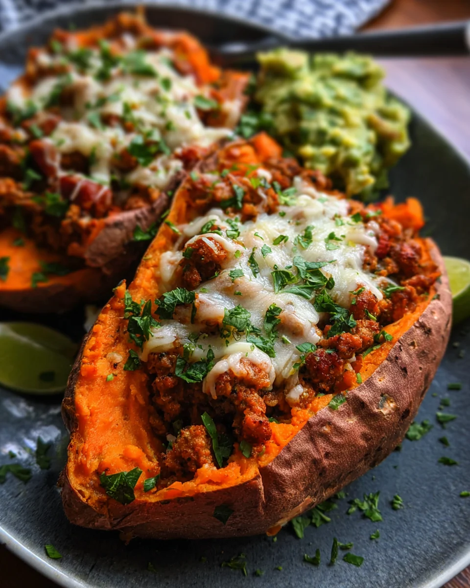 Turkey Taco Stuffed Sweet Potatoes