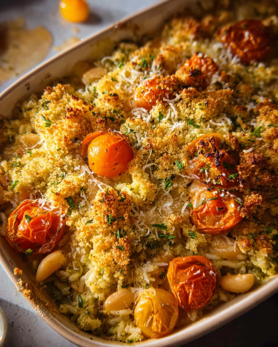 White Bean and Pesto Bake
