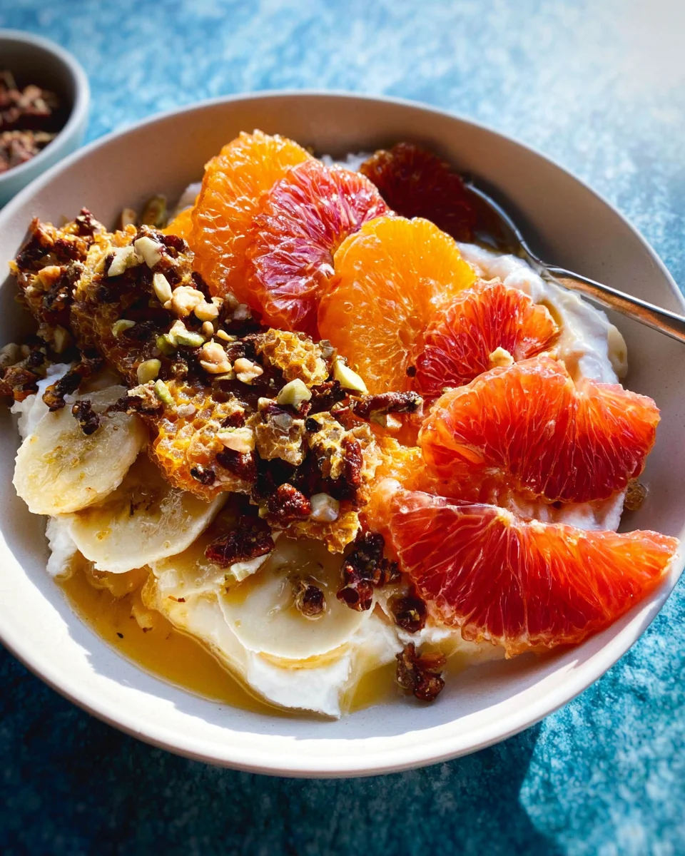 Winter Citrus Ricotta Breakfast Bowl with Honeycomb