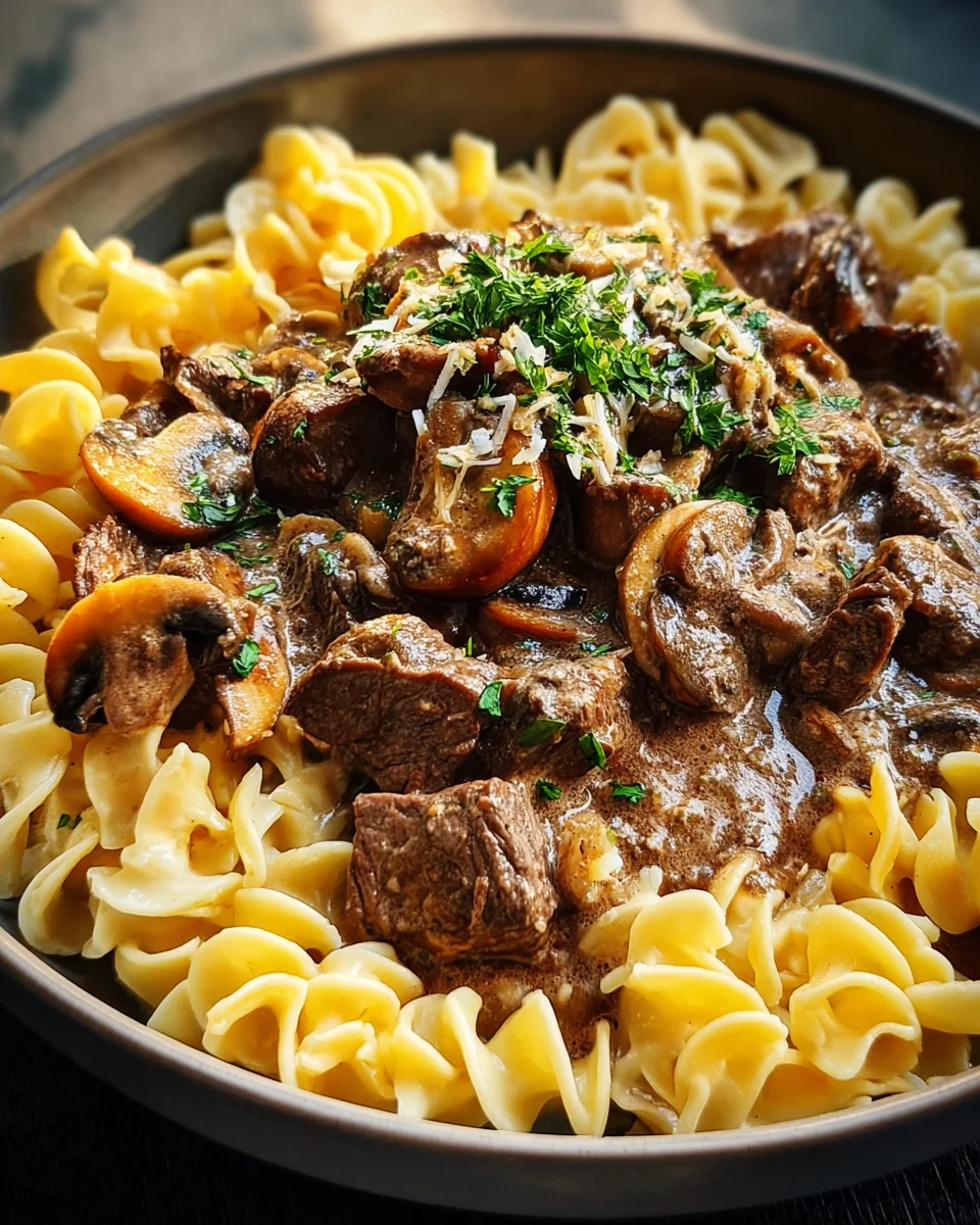 Beef Stroganoff with Egg Noodles