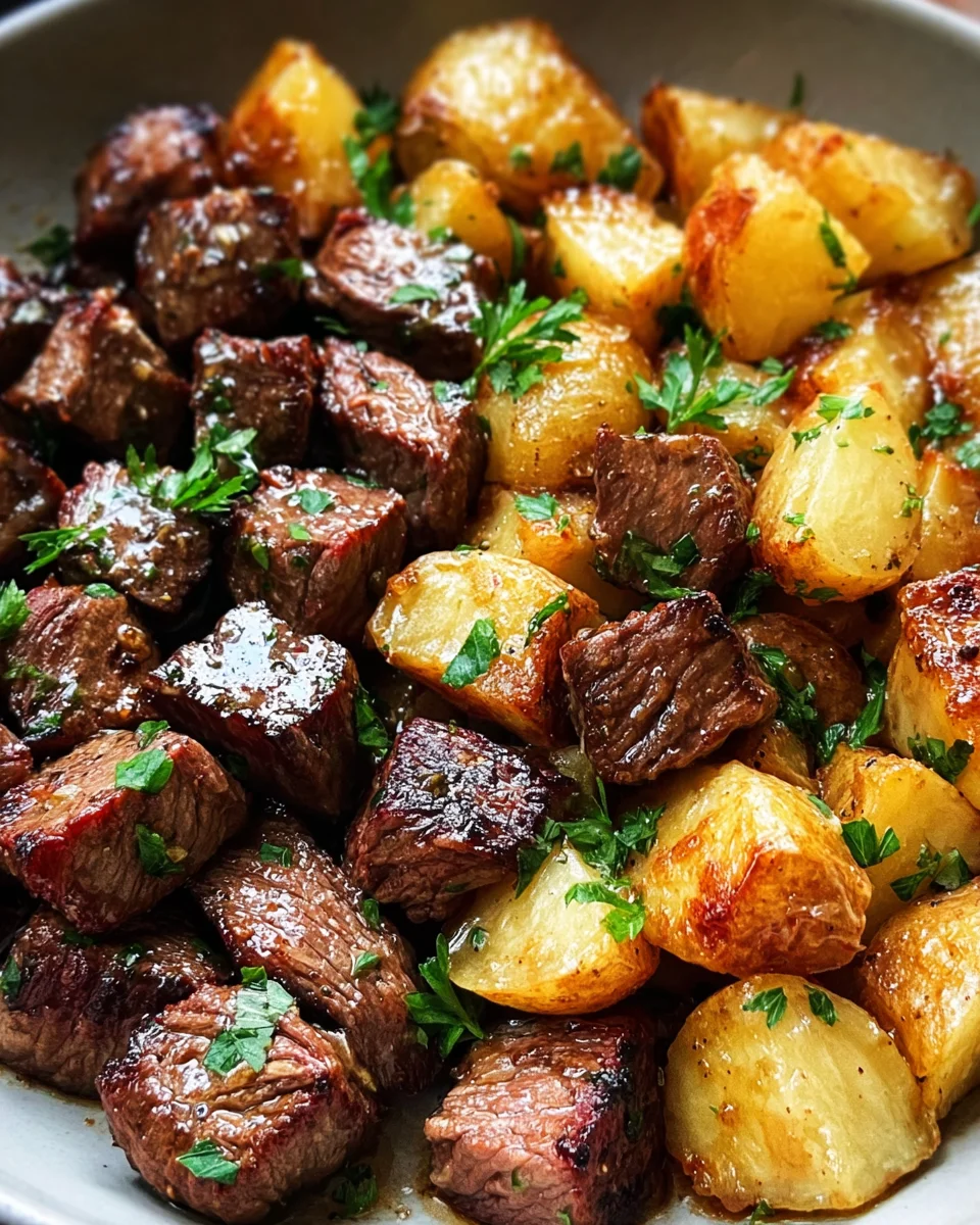 Creamy Garlic Butter Steak Bites and Potatoes 18 Creamy
