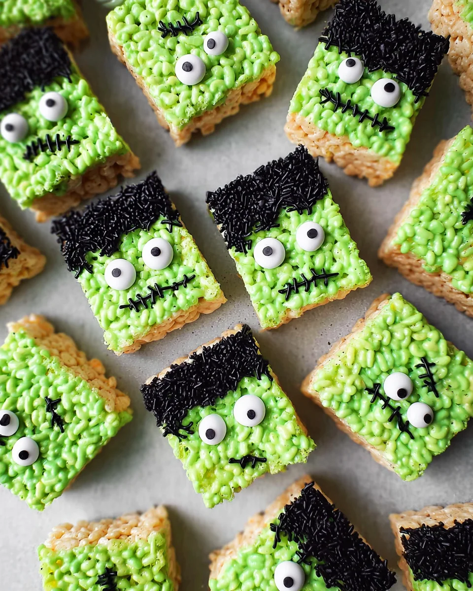 Frankenstein Halloween Rice Krispie Treats