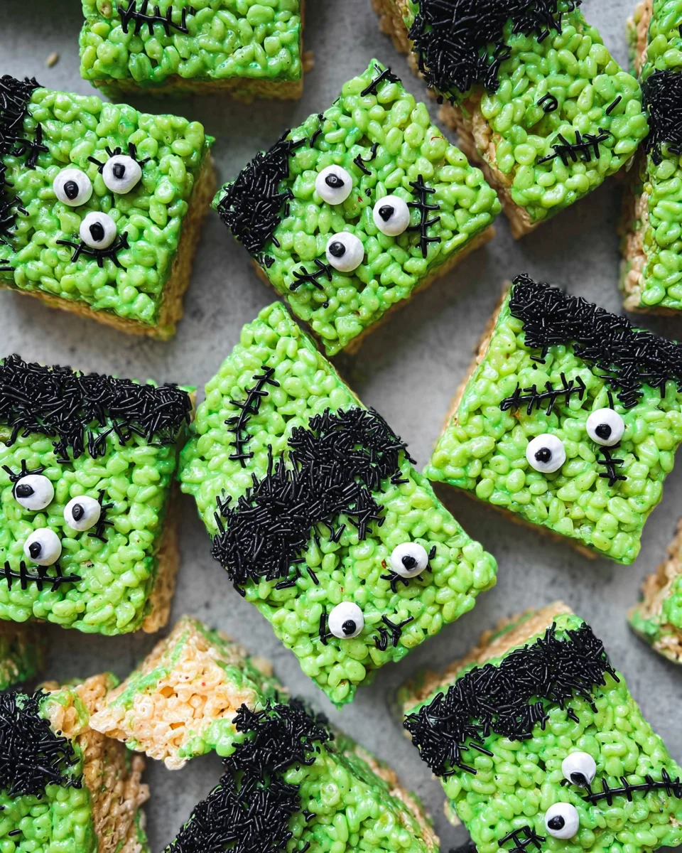 Frankenstein Halloween Rice Krispie Treats 19 Frankenstein