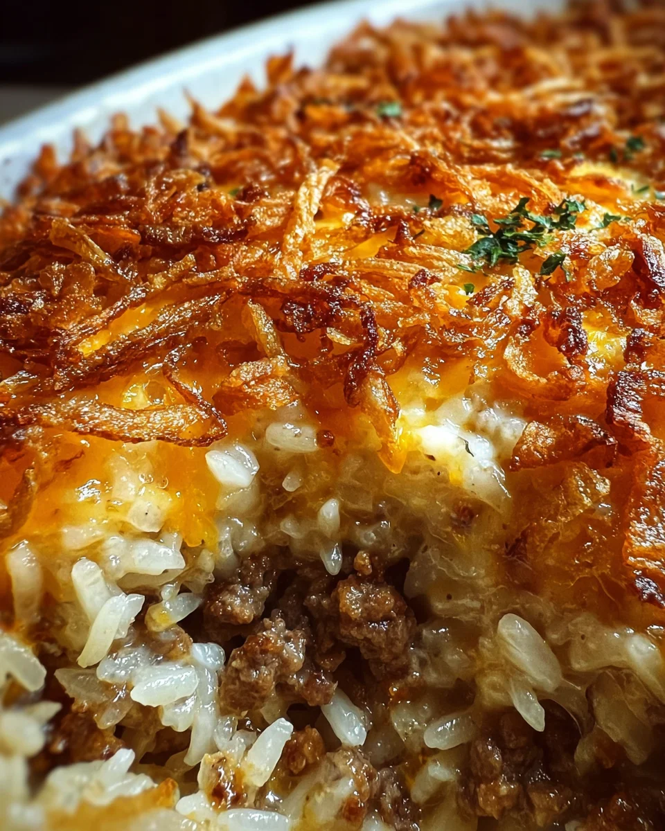 French Onion Ground Beef and Rice Casserole 21 French