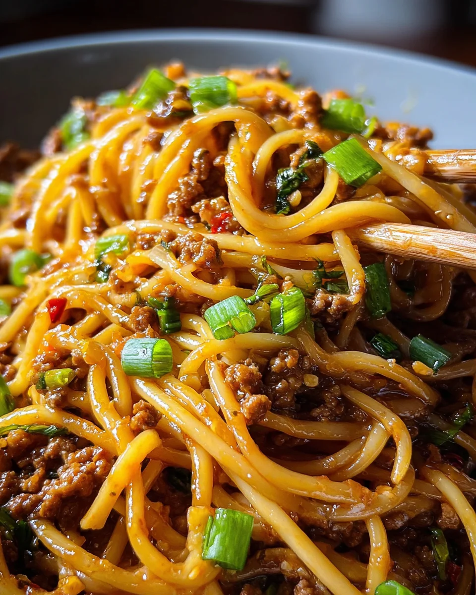 Ground Beef Mongolian Noodles 20 Ground