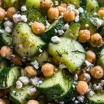 Herby Cucumber Salad with Feta and Chickpeas