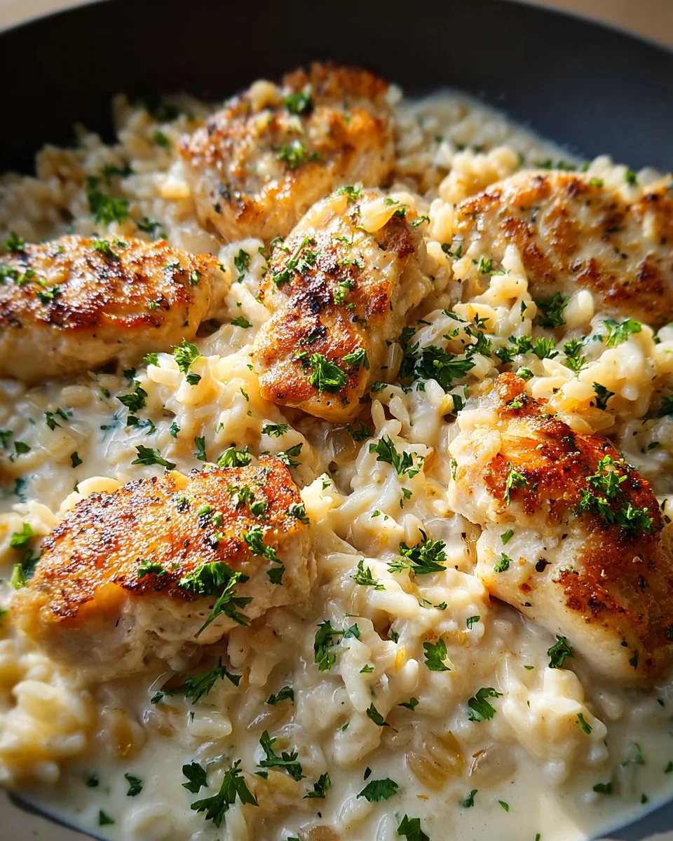 One-Pan Creamy Parmesan Chicken & Rice