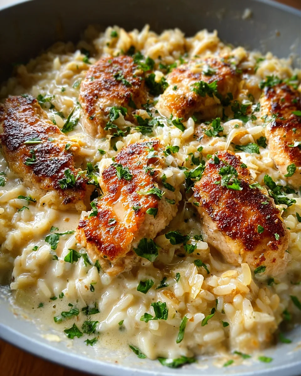 One-Pan Creamy Parmesan Chicken & Rice 22 One-Pan