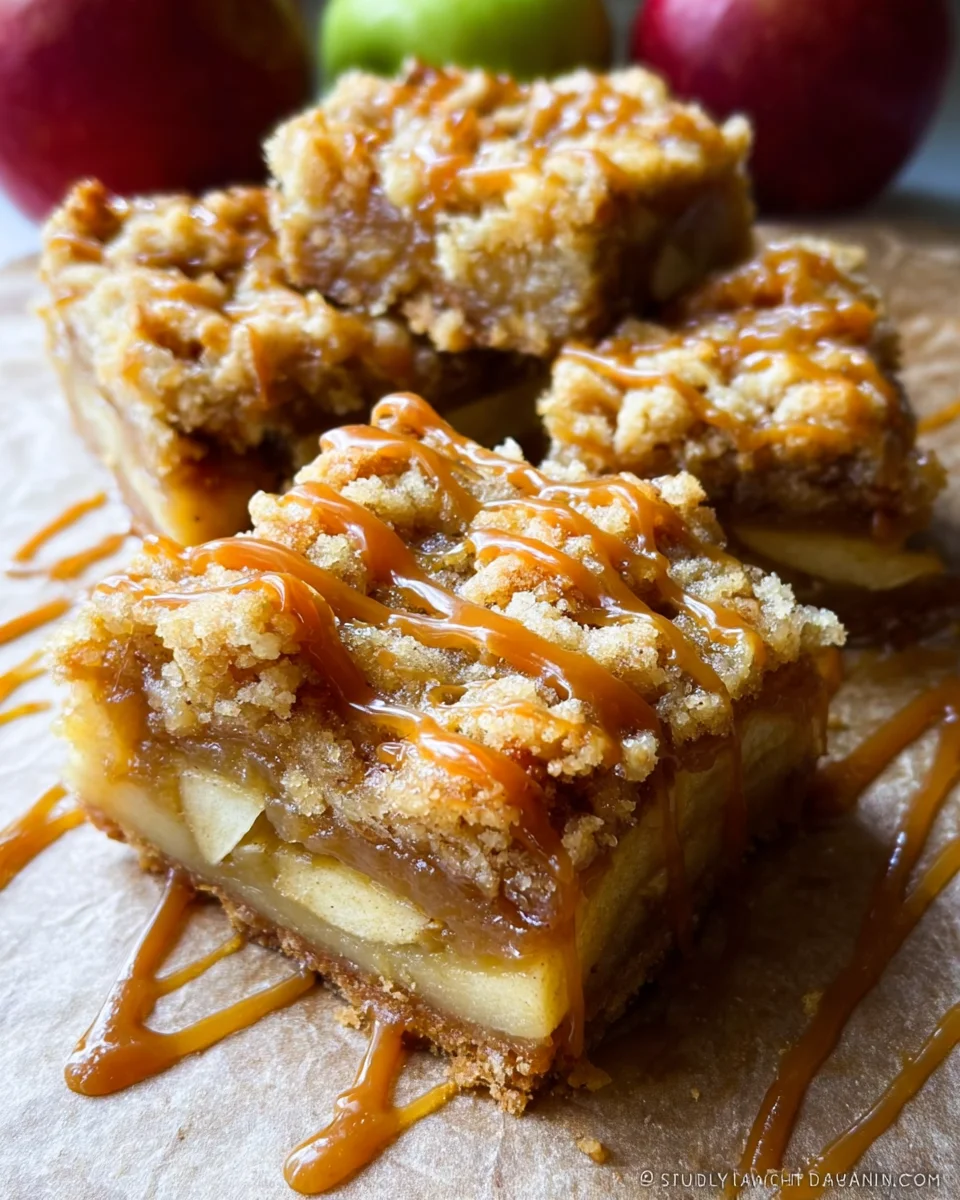 Salted Caramel Apple Crumble Bars Fall Treat